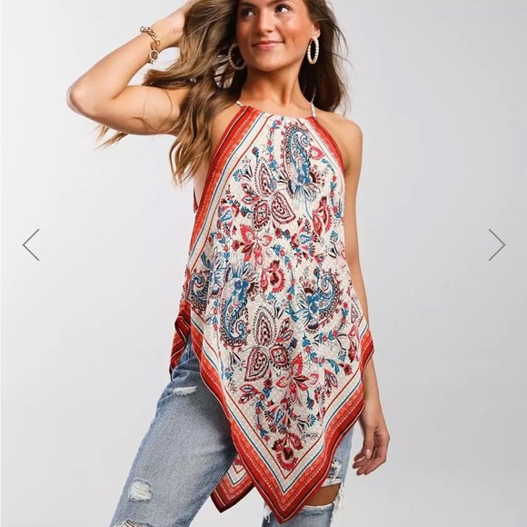 ISO inspired hearts triangle silk blouse from buckle - Picture 1 of 2